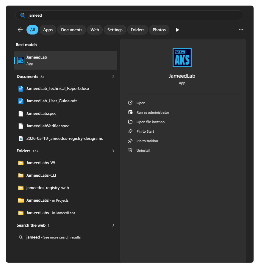 Fig. 22: Alternative: Launch via Windows Search