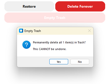 Fig. 112: Empty Trash Button